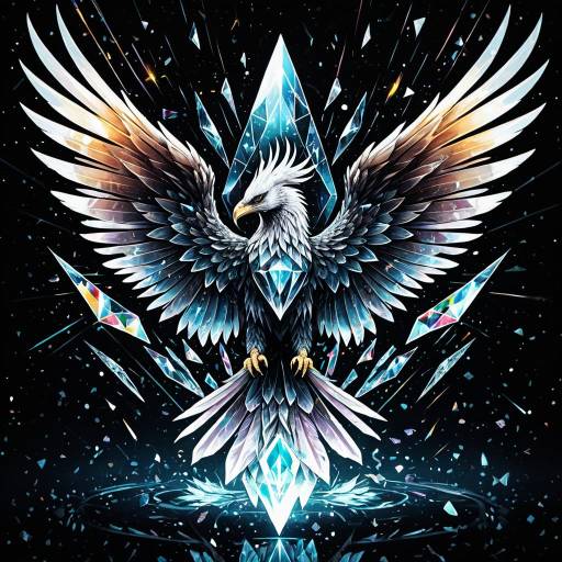 Crystal Phoenix with Prism Light Shards