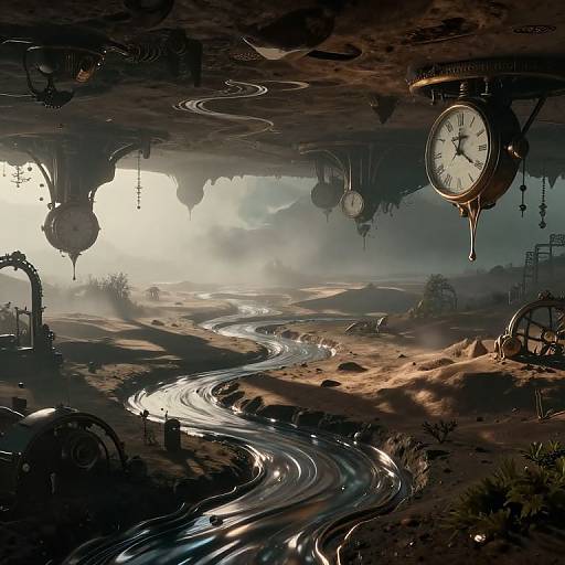 Surreal Inverted Subterranean Landscape