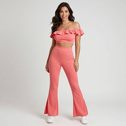 Flirty Coral Pink Ruffled Outfit