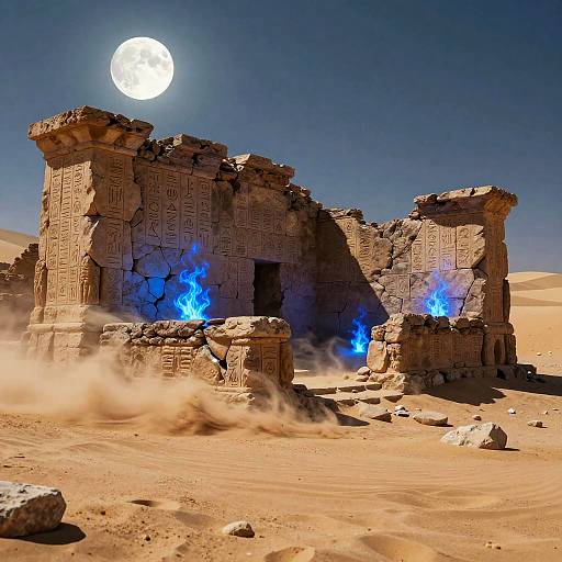 Alabasta Ruins Under Mystical Moonlight