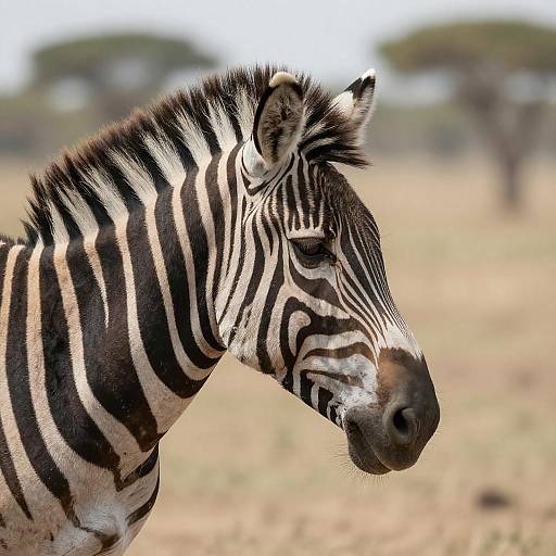 Elegant Profile of a Zebra in Nature