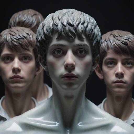 Hyper-realistic male bust sculptures