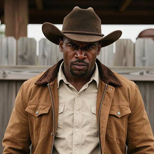 Intense Cowboy Portrait with Rugged Charm