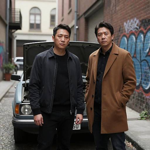 Urban Alley Encounter: A Dark Setting