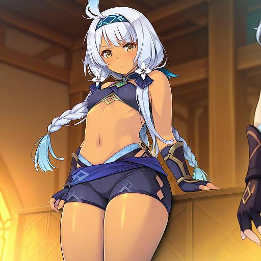 Illustration of Mualani (genshin impact), genshin impact in the style of Yoko juusuke