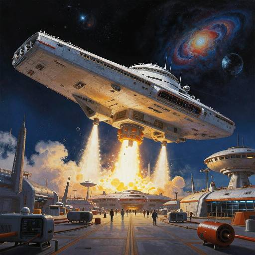 Massive Starship Launch at Dawn