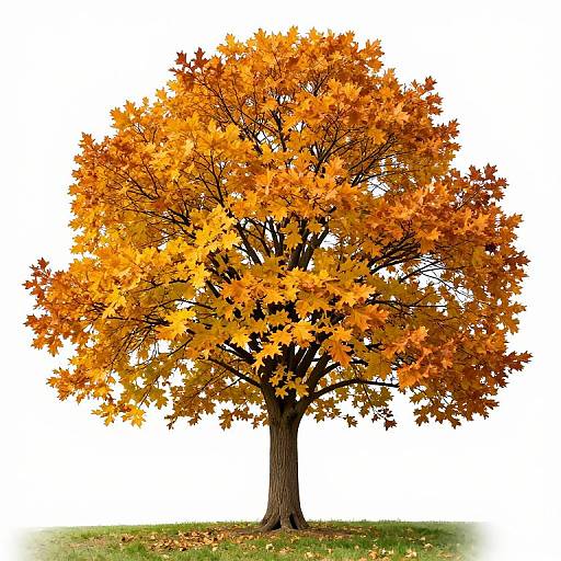 Vibrant Chestnut Oak Tree Illustration