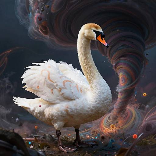 Surreal Majestic Swan on Tornado