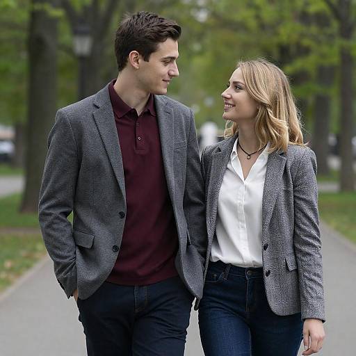 Sunlit Park Portrait of Young Couple
