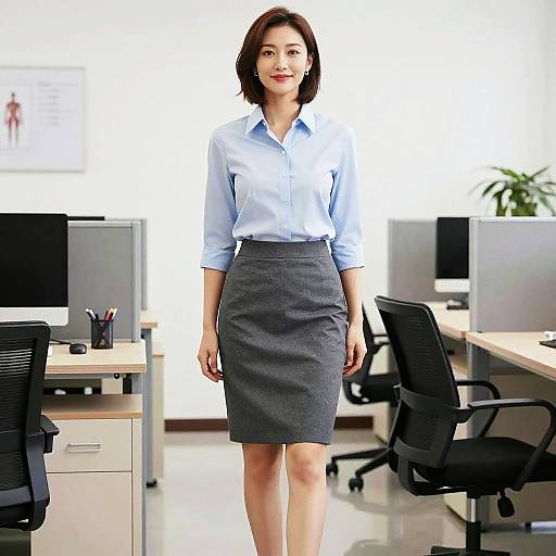 Professional Woman in Office Attire