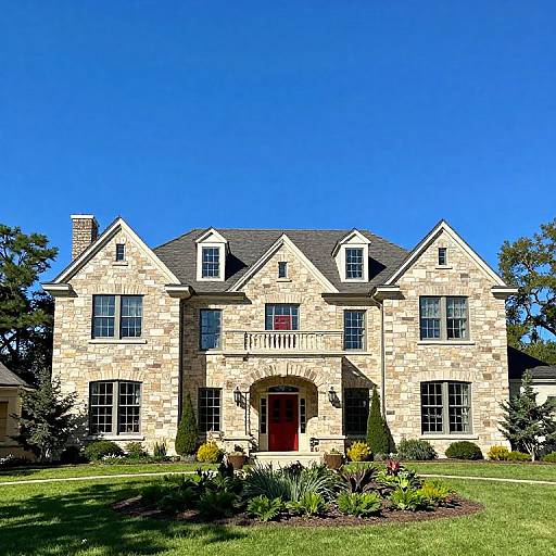 Grand Two-Story Stone Mansion