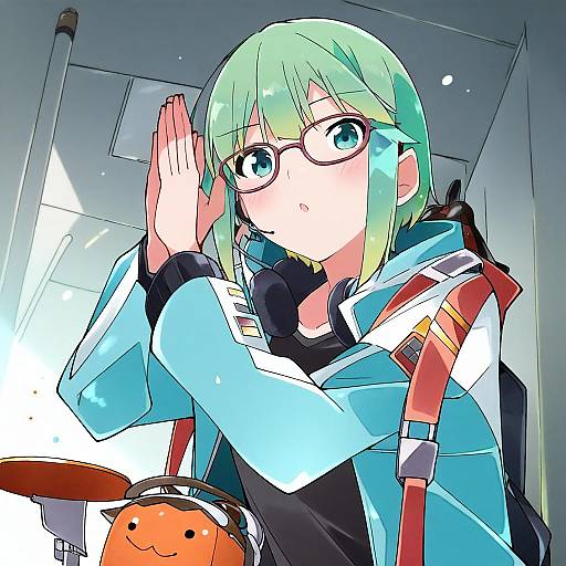 Illustration of Gumiya, vocaloid in the style of Trefle r