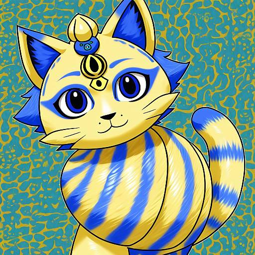 Illustration of Ankha (animal crossing), animal crossing in the style of Takeyuu