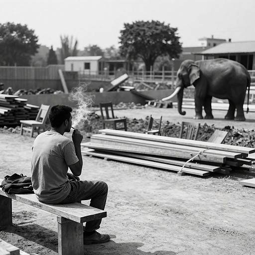 Serene Moment at the Construction Site