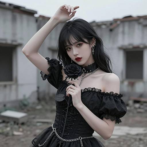Gothic Beauty in a Ruined Landscape