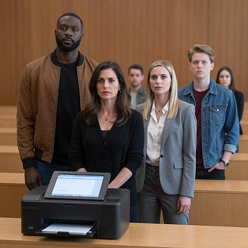 Intense Group Portrait in Wooden Room
