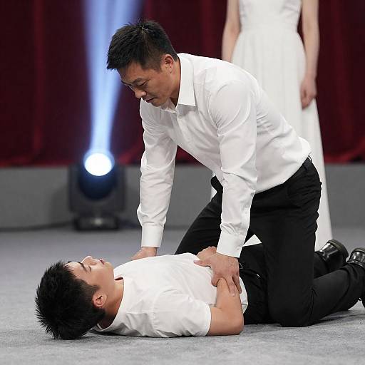 Dramatic Stage Wrestling Scene Photography