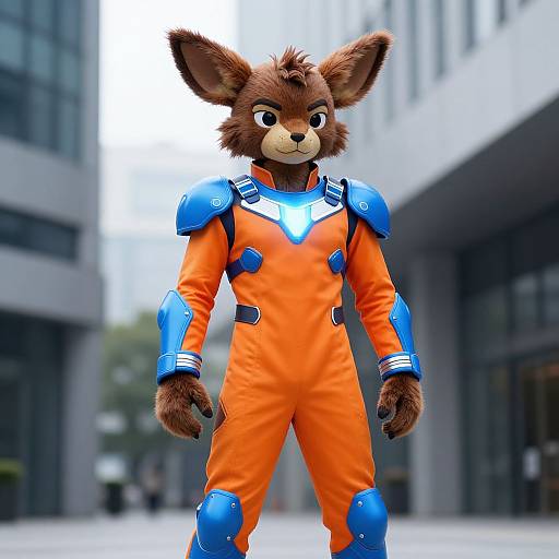 Futuristic Brown Fur Anthropomorphic Cosplay