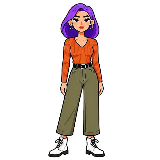 Casual-Chic Woman in Burnt Orange