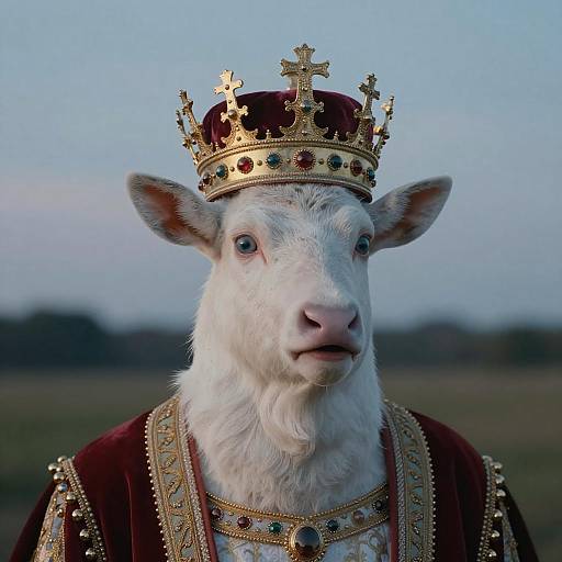 Surreal Portrait of White Stag King