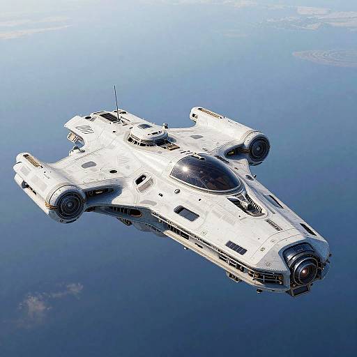 Futuristic Spaceship with Bold Design