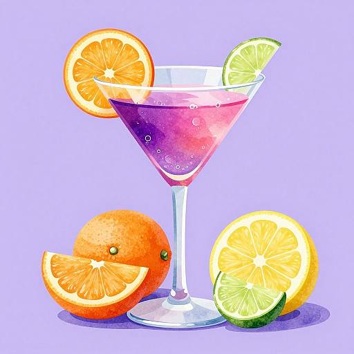Vibrant Citrus Martini Vector Art
