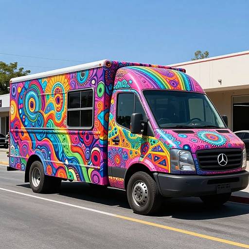 Psychedelic Kaleidoscopic Graffiti Truck