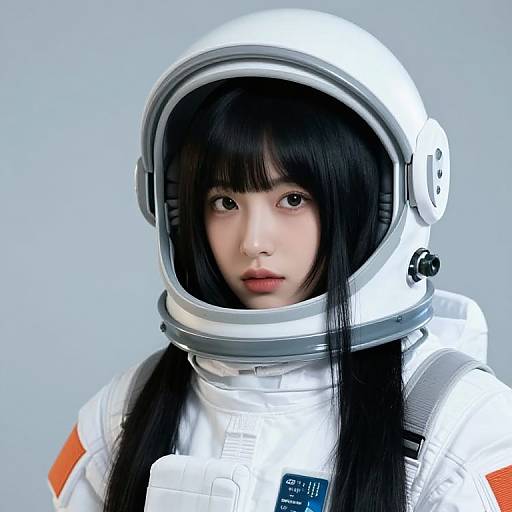 Girl in Space Suit with Helmet