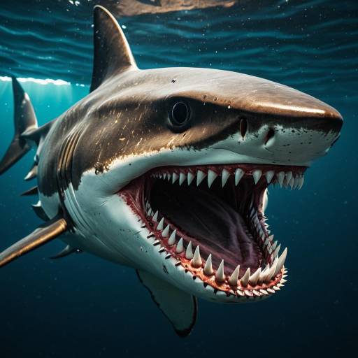 Caramel Shark with Open Mouth Showing Teeth