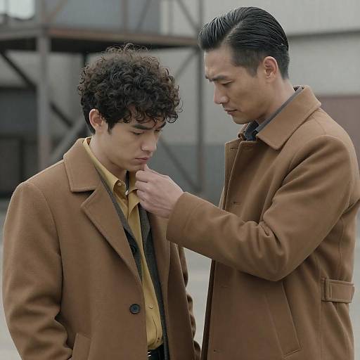 Dramatic Film Still of Two Men