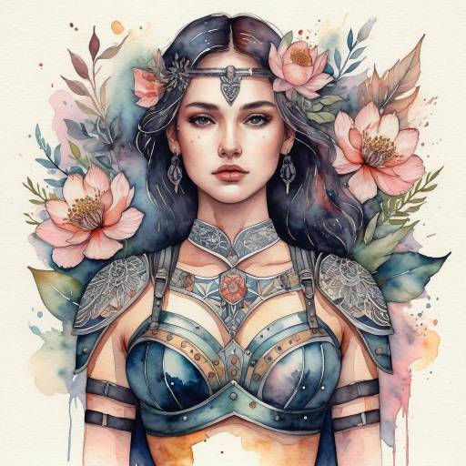 Intricate Tattooed Woman with Breastplate
