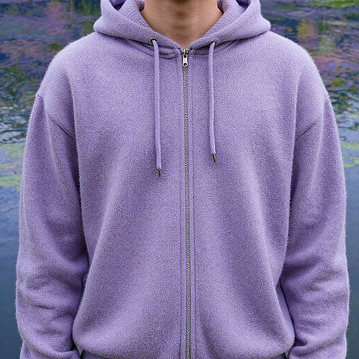Lavender Knit Hoodie with Pigeoncore