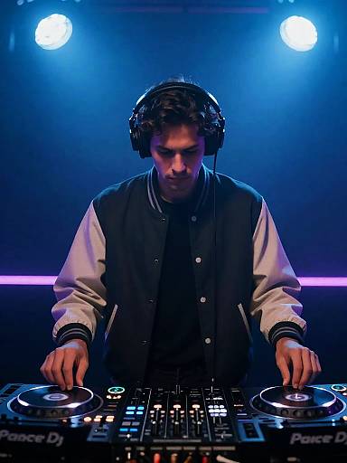 Male DJ Playing at Nightclub