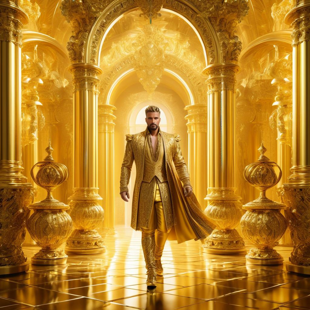 King Midas Transforming His Palace to Gold