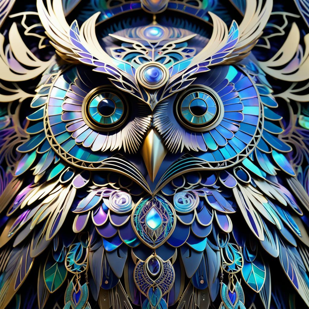 Mystical Shamanic Owl in 3D Art