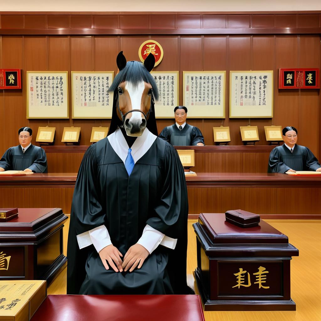 Equine Barrister in Taiwanese Courtroom