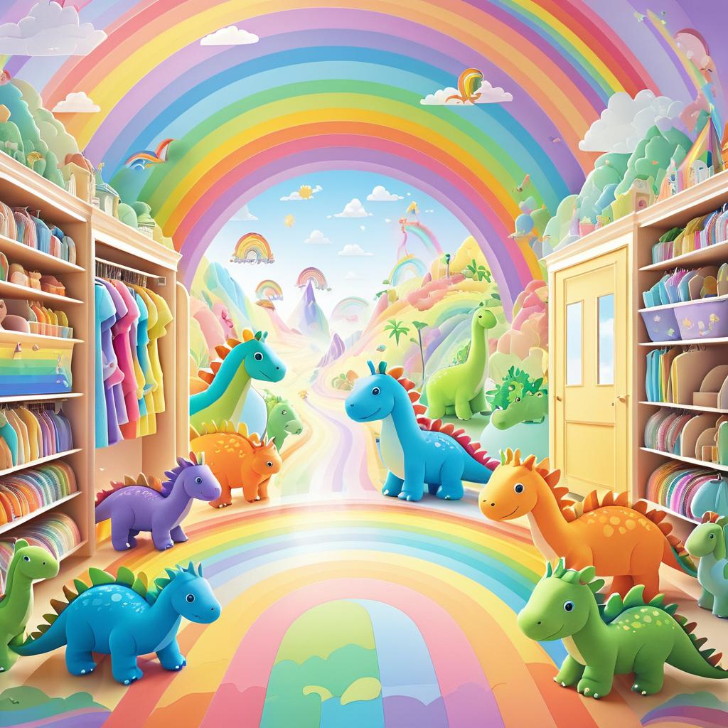 Magical Rainbow Dinosaur Closet Adventure