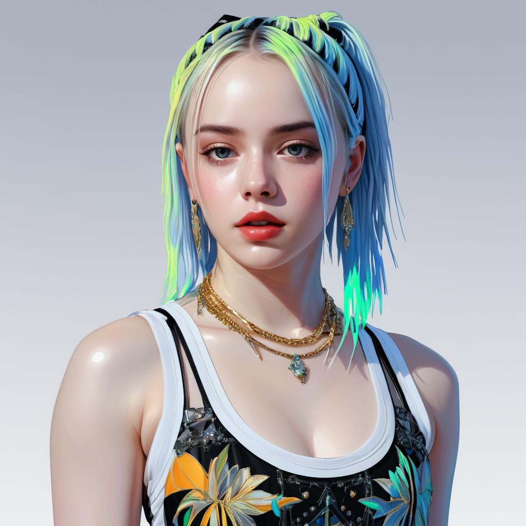 Elegant Portrait of Billie Eilish in Detail