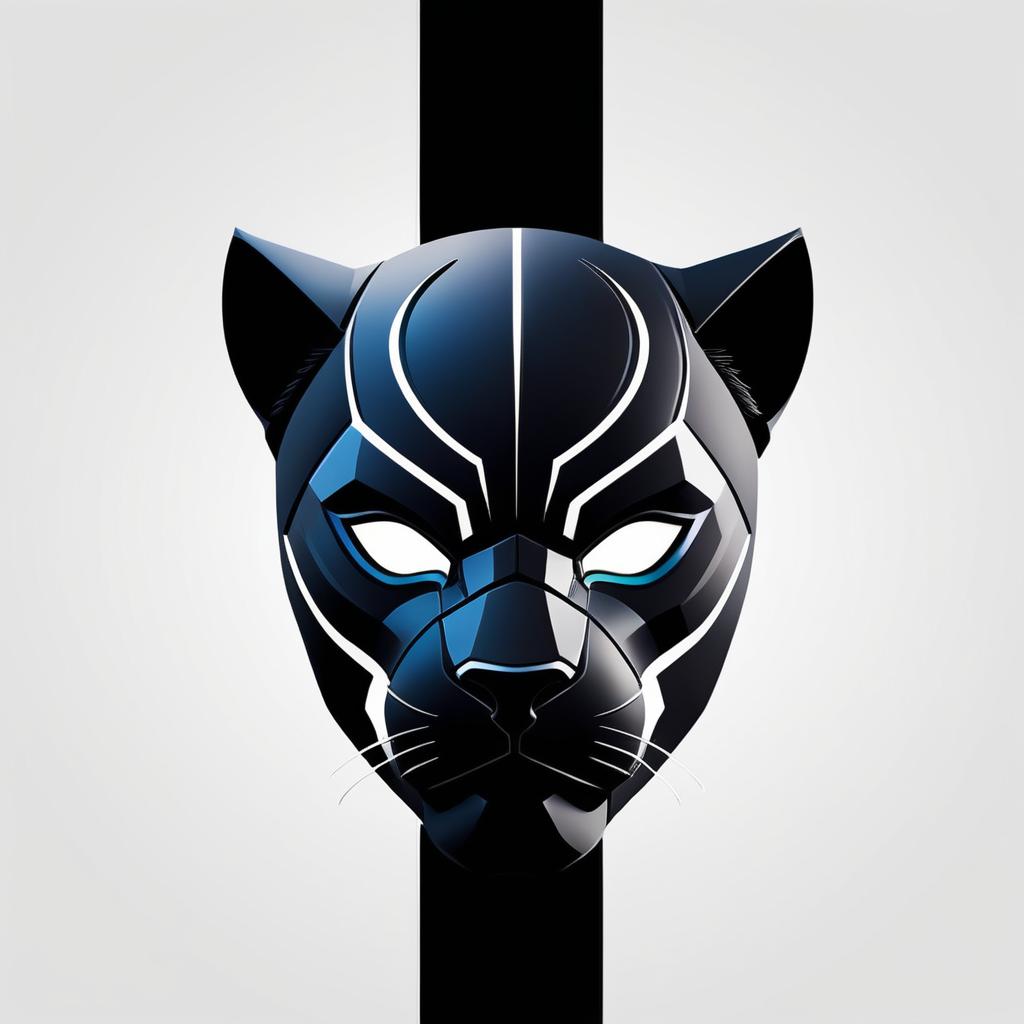 Minimalist Black Panther Logo Design