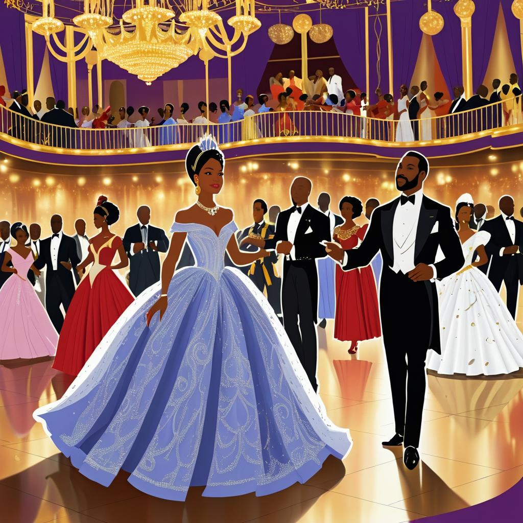 Elegant African American Family at Coronation Ball