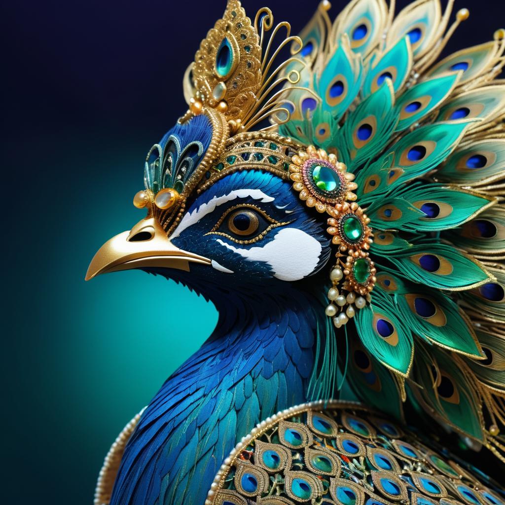 Regal Peacock: A Fantasy Portrait