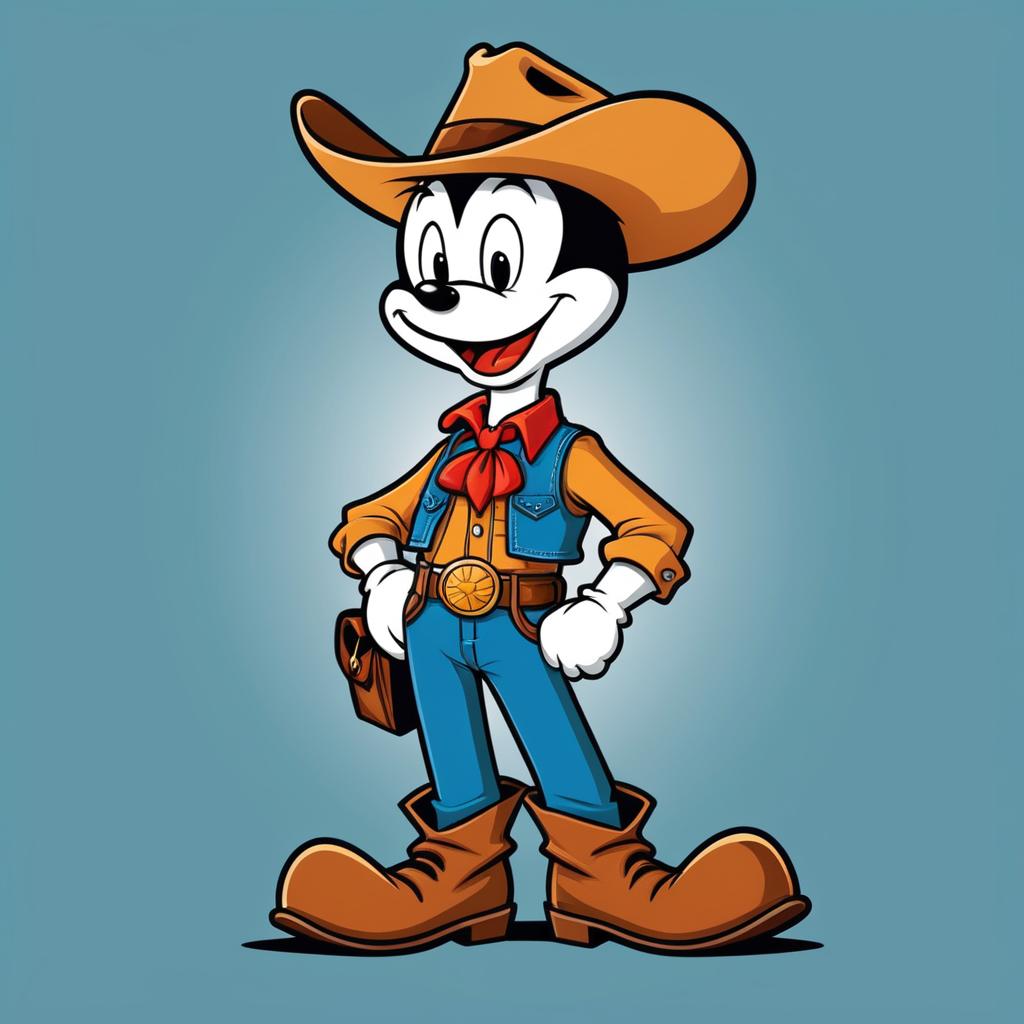 Charming Vintage Western Cartoon Design