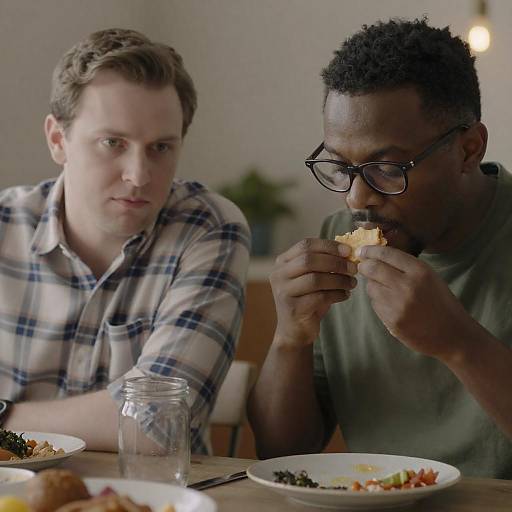 Casual Dining: Two Men at Table