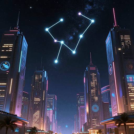 Celestialpunk Futuristic Cosmic Cityscape
