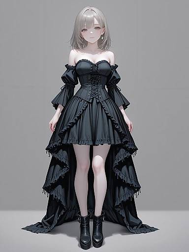 Romantic Boho Woman in Strapless Dress