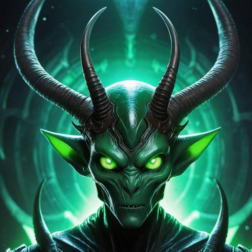 Glowing-Eyed Alien Monster Portrait