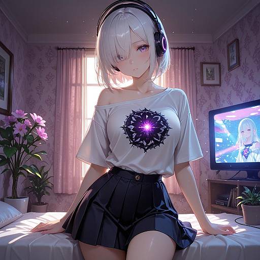 Serene Bedroom Portrait of a Girl