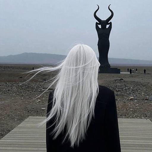 Silhouetted Figure in a Desolate Landscape