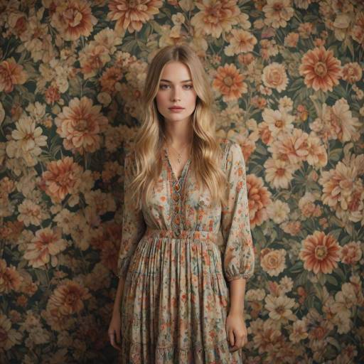 Bohemian Woman Posing in Vintage Studio
