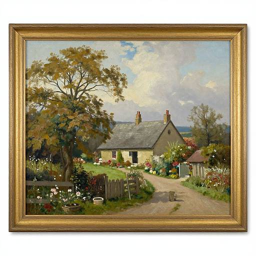 Cottage Scene Painting Reproduction